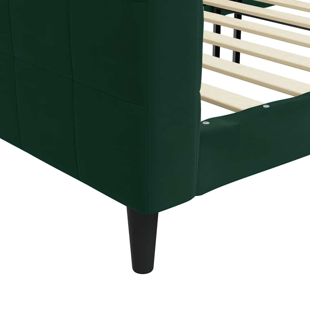 vidaXL Sofa z funkcją spania, ciemnozielona, 100x200 cm, aksamitna