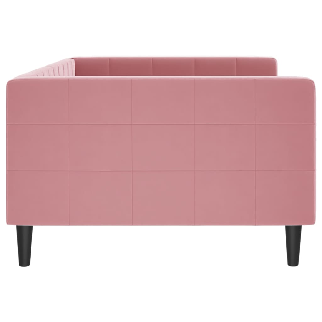 vidaXL Sofa z funkcją spania, różowa, 100x200 cm, obita aksamitem
