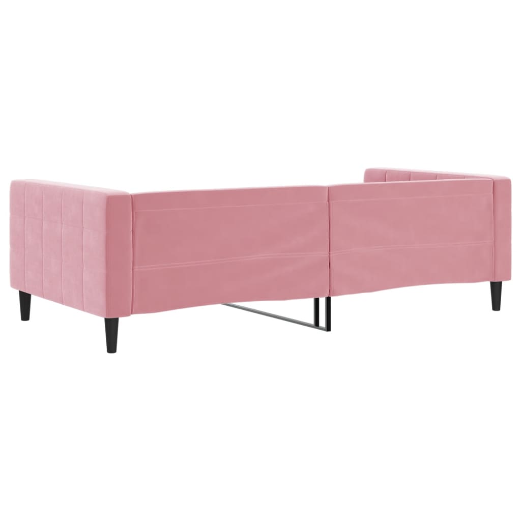 vidaXL Sofa z funkcją spania, różowa, 100x200 cm, obita aksamitem