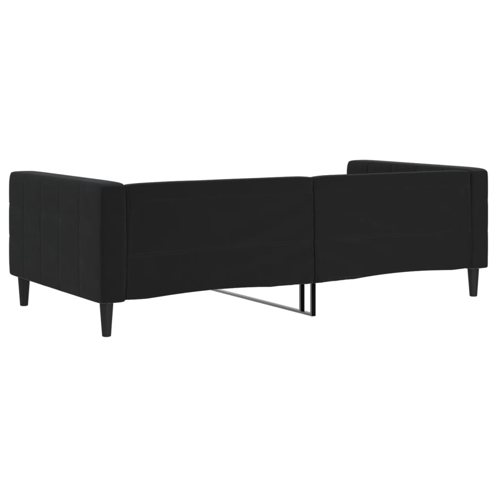 vidaXL Sofa z funkcją spania, czarna, 100x200 cm, obita aksamitem