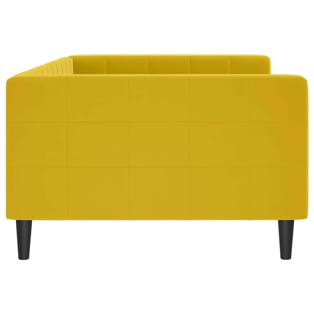 vidaXL Sofa z funkcją spania, żółta, 100x200 cm, obita aksamitem