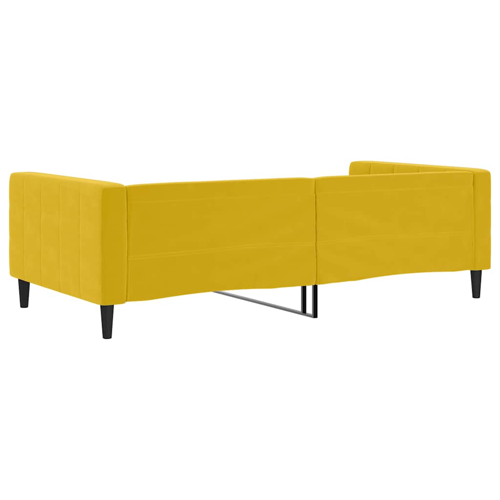vidaXL Sofa z funkcją spania, żółta, 100x200 cm, obita aksamitem