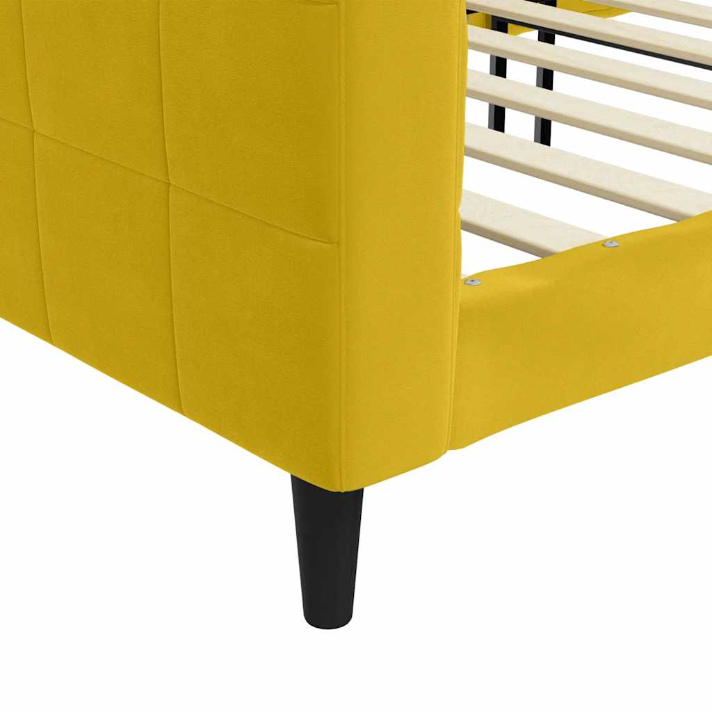 vidaXL Sofa z funkcją spania, żółta, 100x200 cm, obita aksamitem