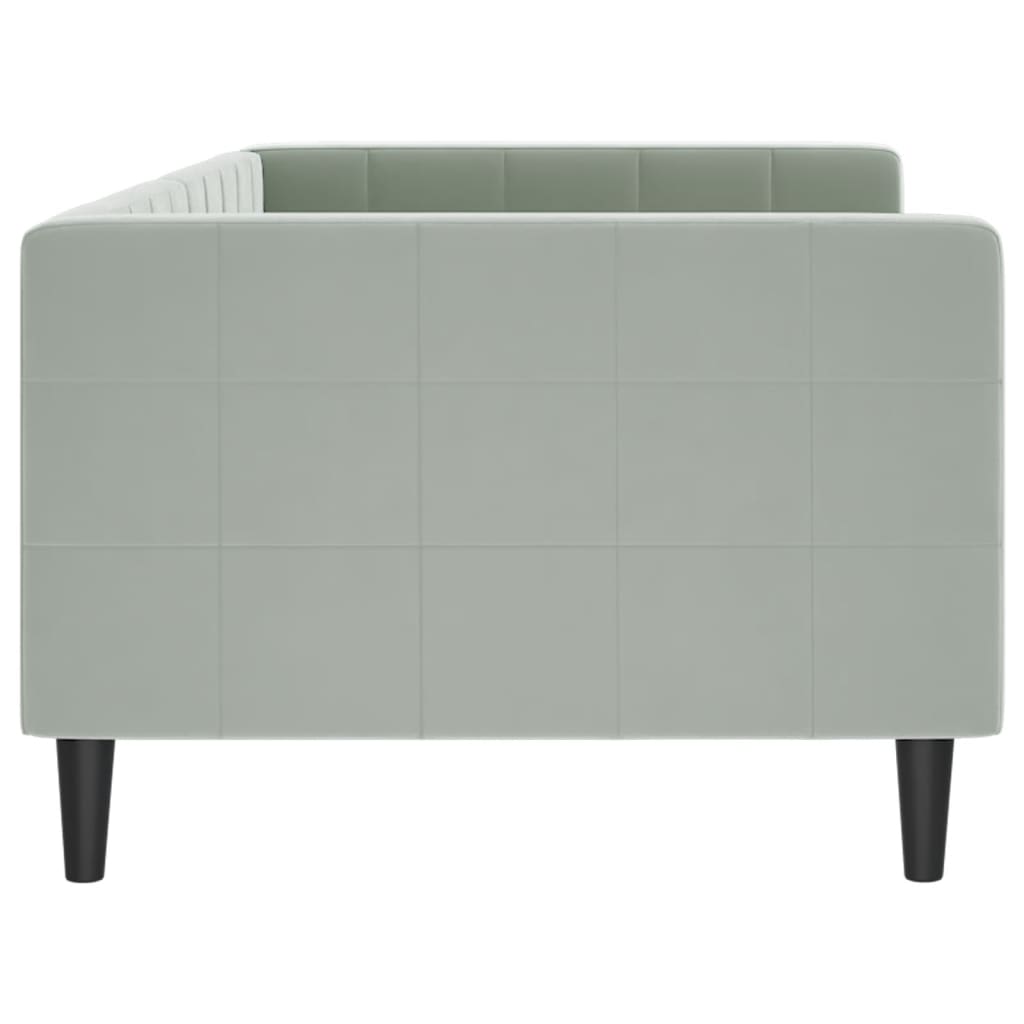 vidaXL Sofa z funkcją spania, jasnoszara, 90x190 cm, obita aksamitem