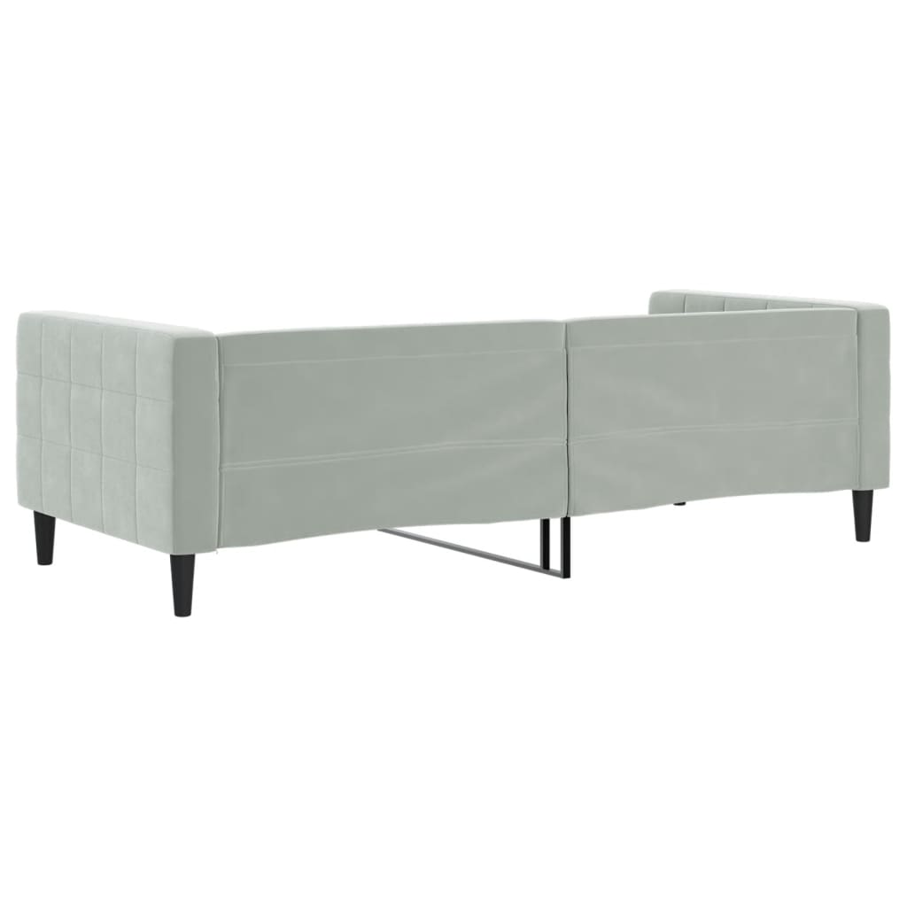 vidaXL Sofa z funkcją spania, jasnoszara, 90x190 cm, obita aksamitem