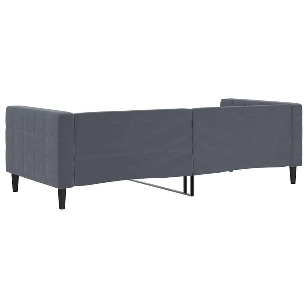vidaXL Sofa z funkcją spania, ciemnoszara, 90x190 cm, aksamit