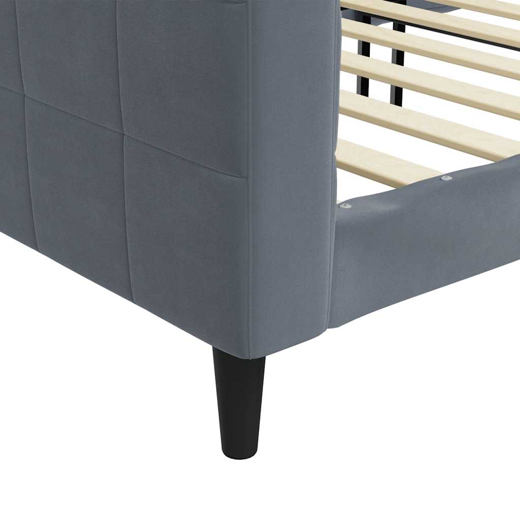 vidaXL Sofa z funkcją spania, ciemnoszara, 90x190 cm, aksamit