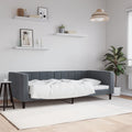 vidaXL Sofa z funkcją spania, ciemnoszara, 90x190 cm, aksamit