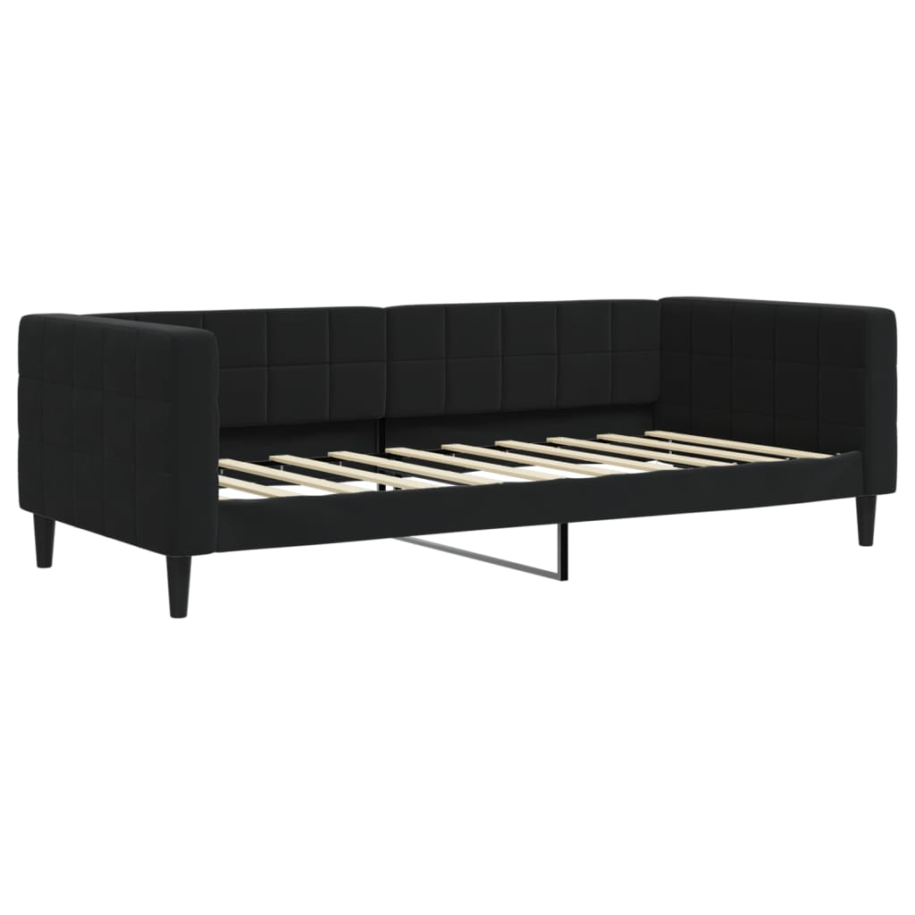 vidaXL Sofa z funkcją spania, czarna, 90x190 cm, obita aksamitem