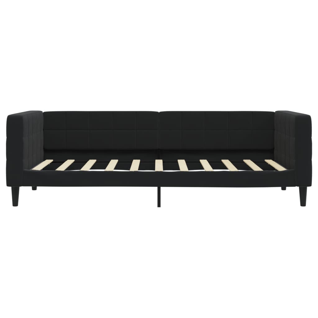 vidaXL Sofa z funkcją spania, czarna, 90x190 cm, obita aksamitem