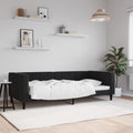vidaXL Sofa z funkcją spania, czarna, 90x190 cm, obita aksamitem
