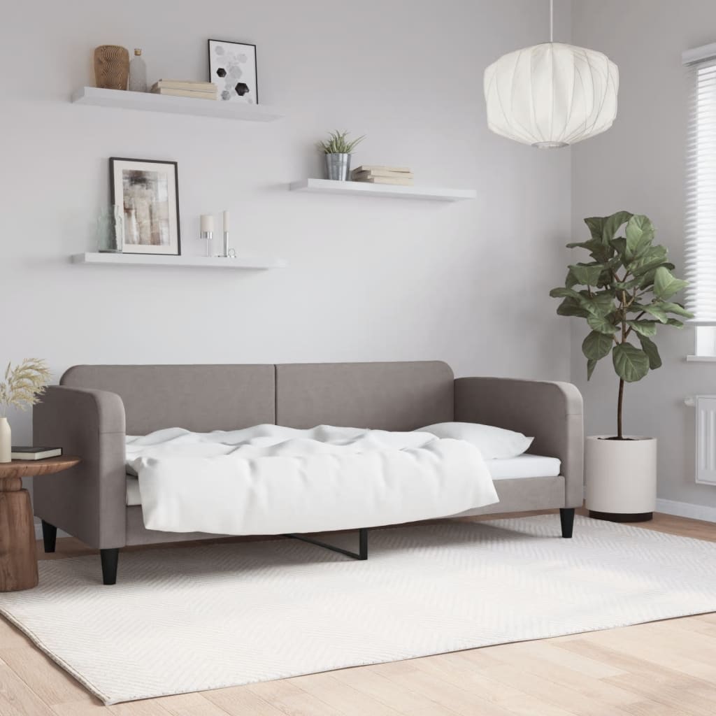 vidaXL Sofa z funkcją spania, kolor taupe, 80x200 cm, obite tkaniną