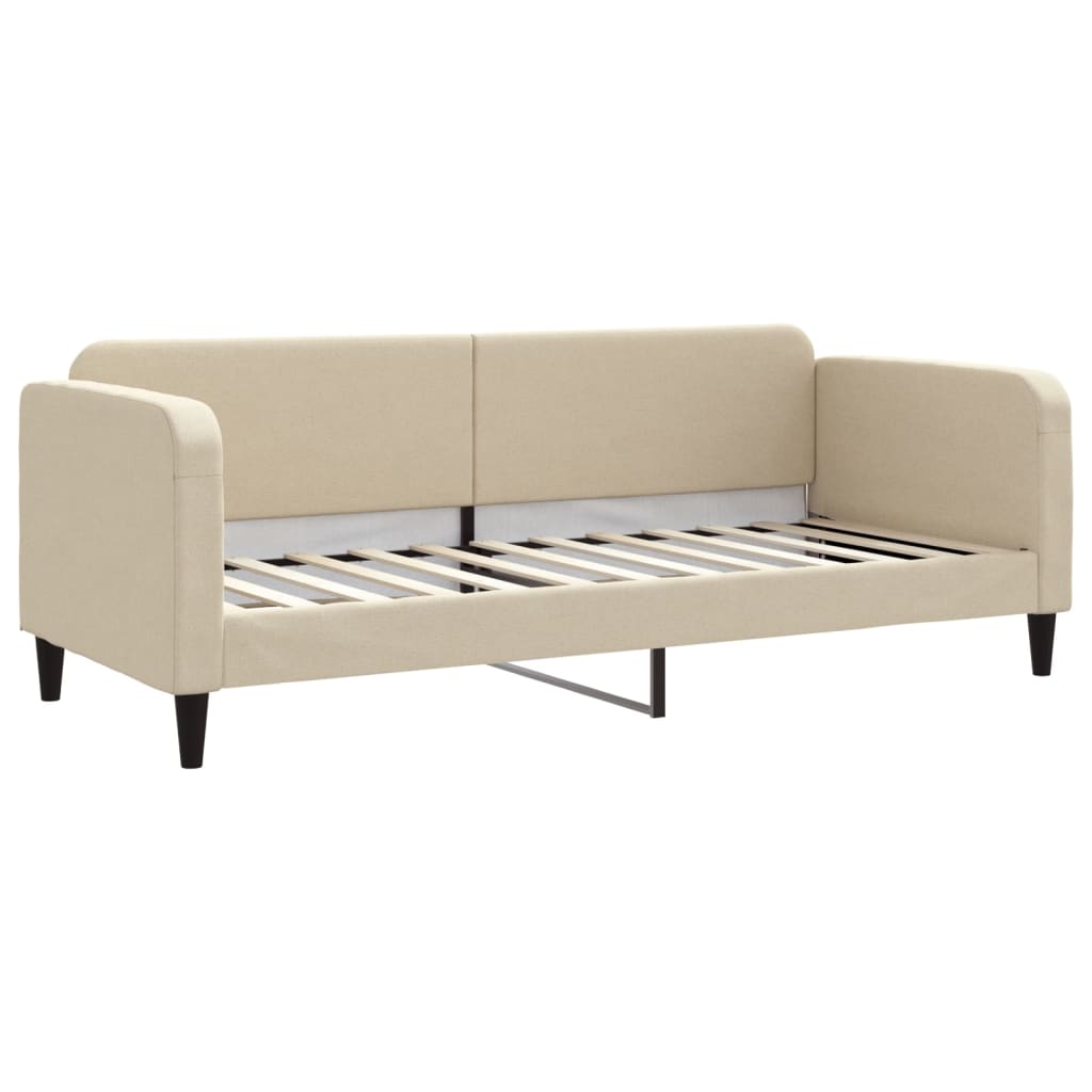 vidaXL Sofa z funkcją spania, kremowa, 80x200 cm, obita tkaniną