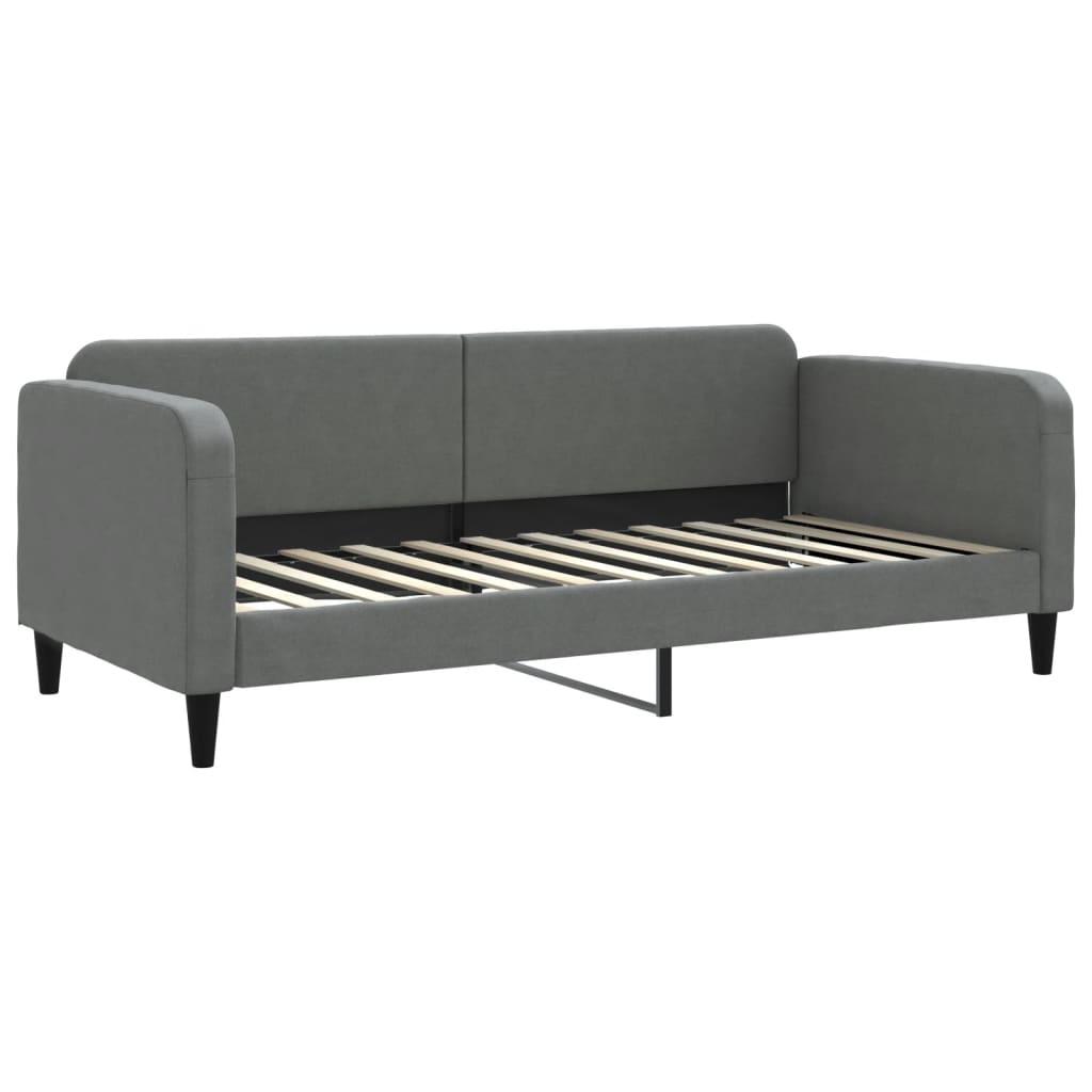 vidaXL Sofa z funkcją spania, ciemnoszara, 90x200 cm, obita tkaniną