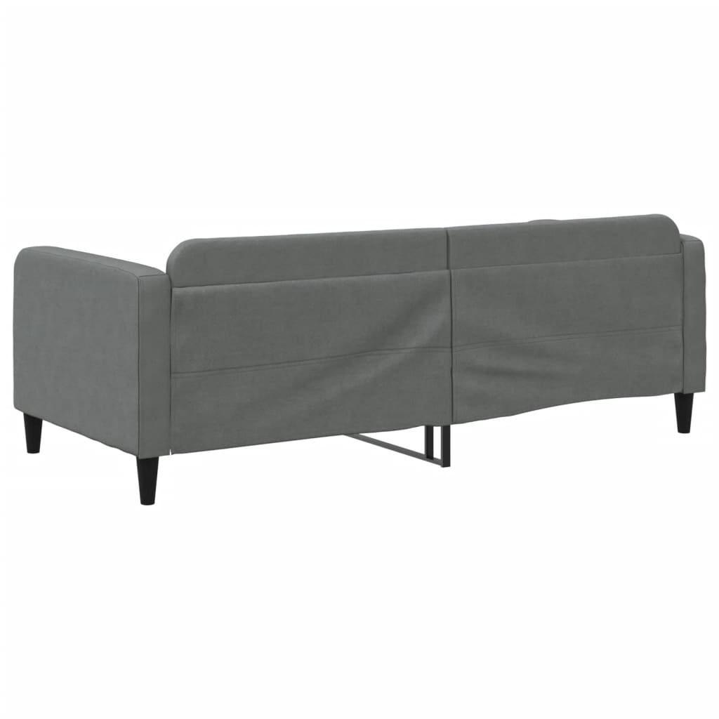 vidaXL Sofa z funkcją spania, ciemnoszara, 90x200 cm, obita tkaniną