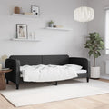 vidaXL Sofa z funkcją spania, czarna, 90x200 cm, obita tkaniną