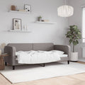 vidaXL Sofa z funkcją spania, kolor taupe, 90x200 cm, obita tkaniną