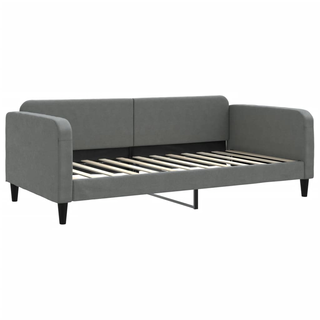 vidaXL Sofa z funkcją spania, ciemnoszara, 100x200 cm, obita tkaniną
