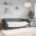 vidaXL Sofa z funkcją spania, ciemnoszara, 100x200 cm, obita tkaniną