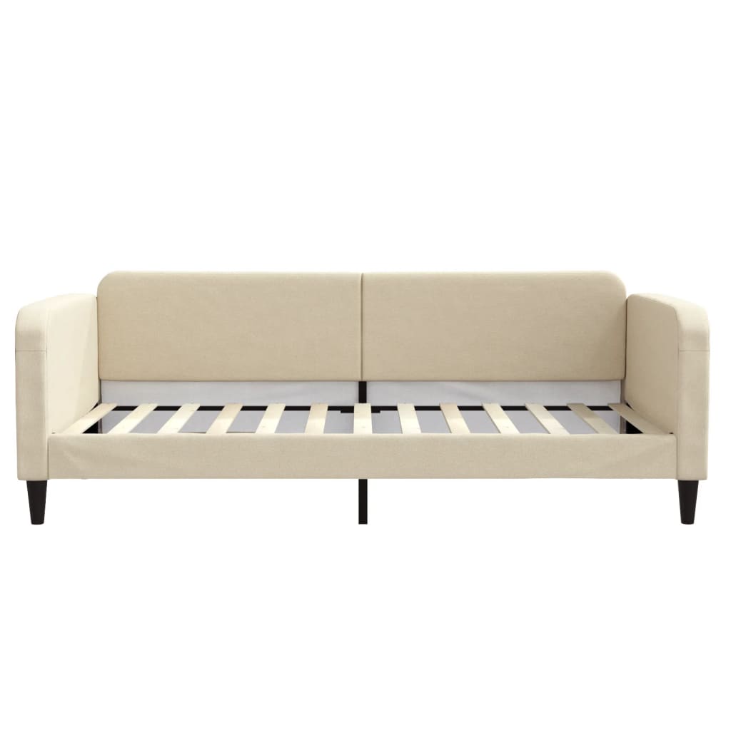vidaXL Sofa z funkcją spania, kremowa, 100x200 cm, obita tkaniną
