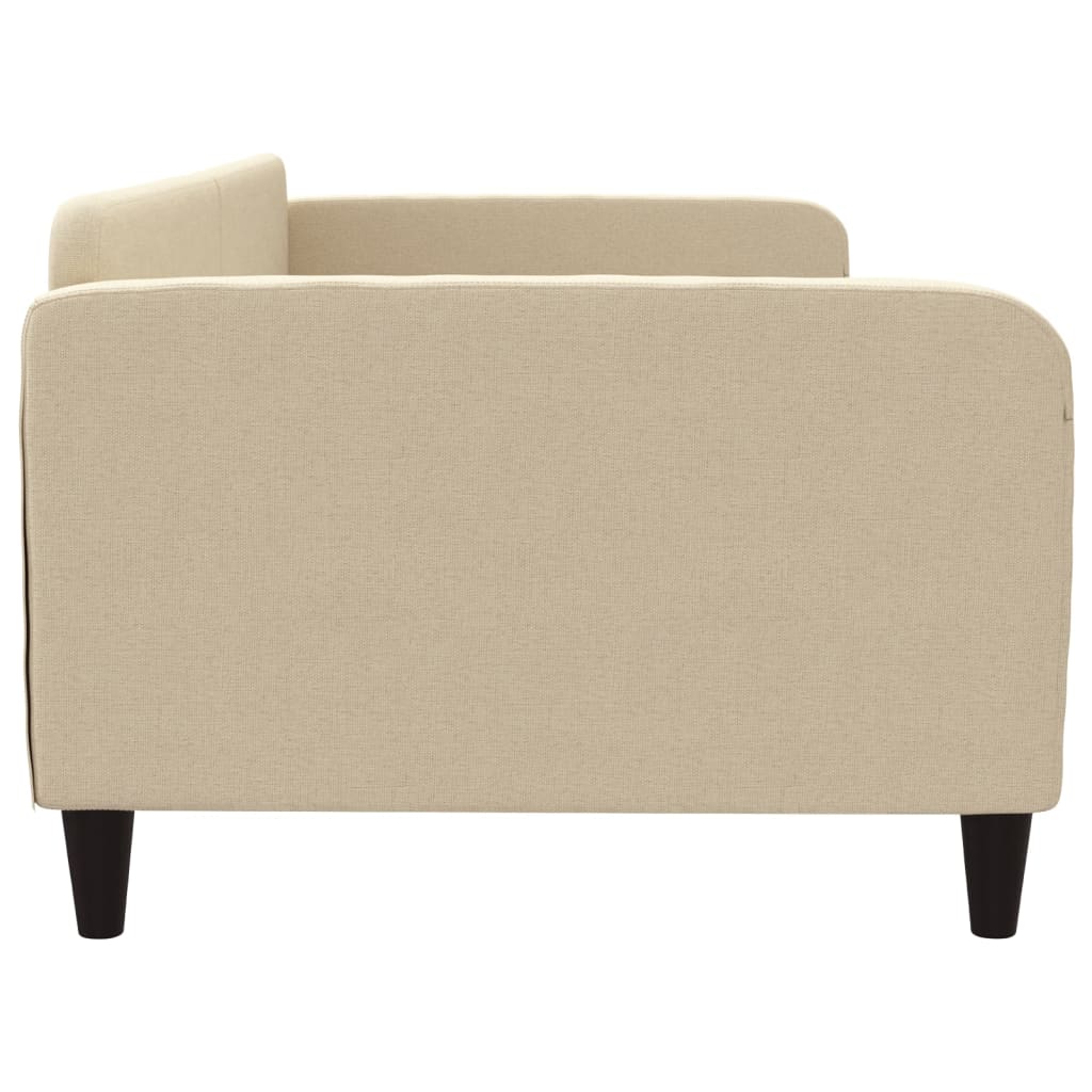 vidaXL Sofa z funkcją spania, kremowa, 100x200 cm, obita tkaniną