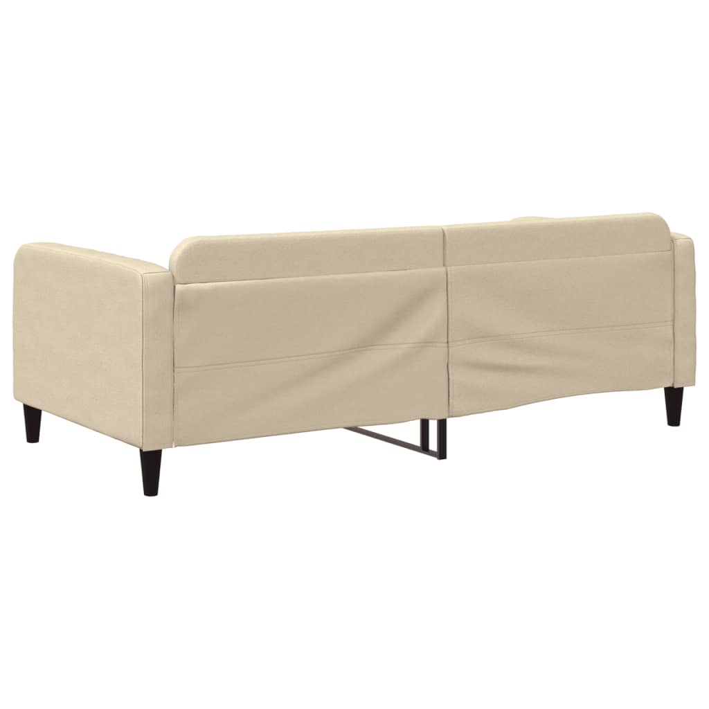 vidaXL Sofa z funkcją spania, kremowa, 100x200 cm, obita tkaniną