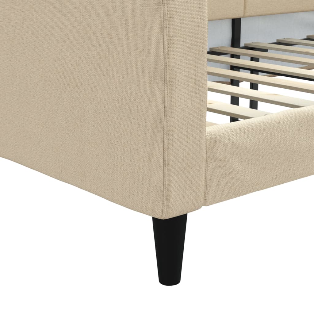 vidaXL Sofa z funkcją spania, kremowa, 100x200 cm, obita tkaniną