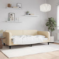 vidaXL Sofa z funkcją spania, kremowa, 100x200 cm, obita tkaniną