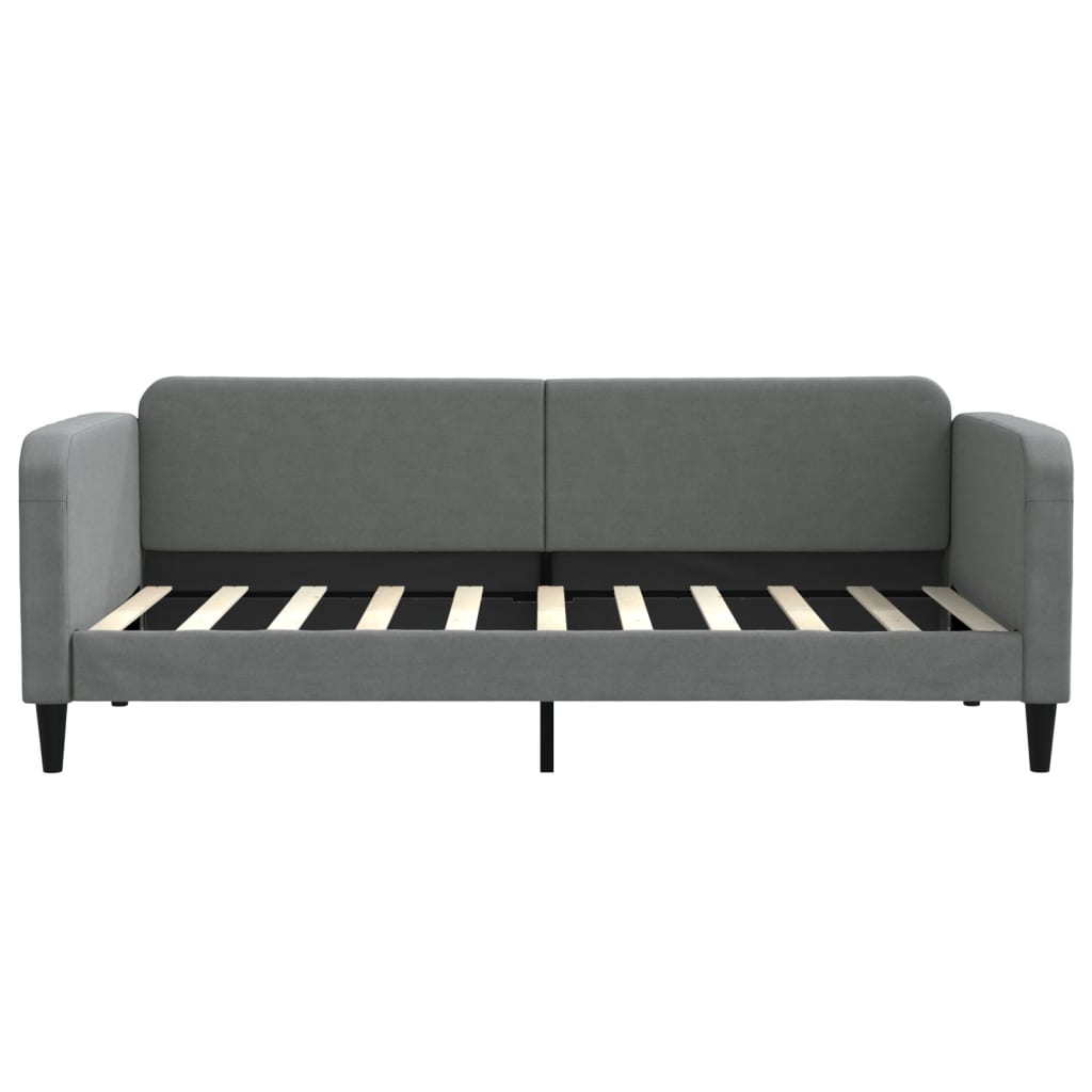 vidaXL Sofa z funkcją spania, ciemnoszara, 90x190 cm, obita tkaniną