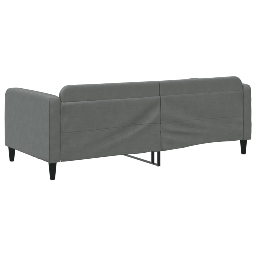 vidaXL Sofa z funkcją spania, ciemnoszara, 90x190 cm, obita tkaniną