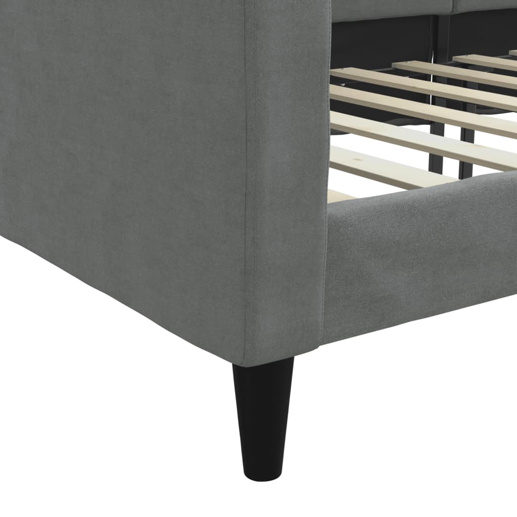 vidaXL Sofa z funkcją spania, ciemnoszara, 90x190 cm, obita tkaniną