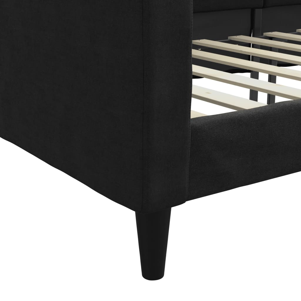 vidaXL Sofa z funkcją spania, czarna, 90x190 cm, obita tkaniną