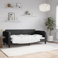 vidaXL Sofa z funkcją spania, czarna, 90x190 cm, obita tkaniną