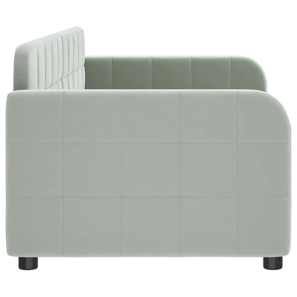 vidaXL Sofa z funkcją spania, jasnoszara, 80x200 cm, obita aksamitem
