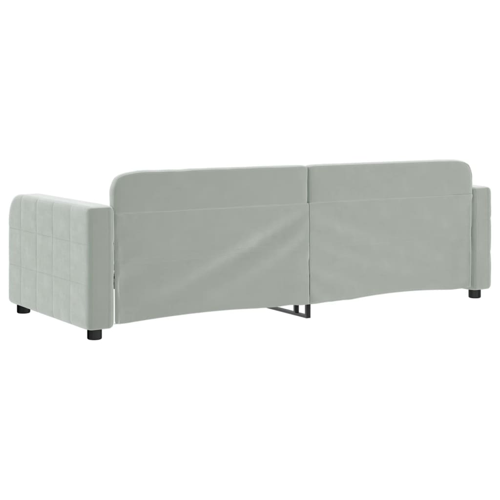 vidaXL Sofa z funkcją spania, jasnoszara, 80x200 cm, obita aksamitem
