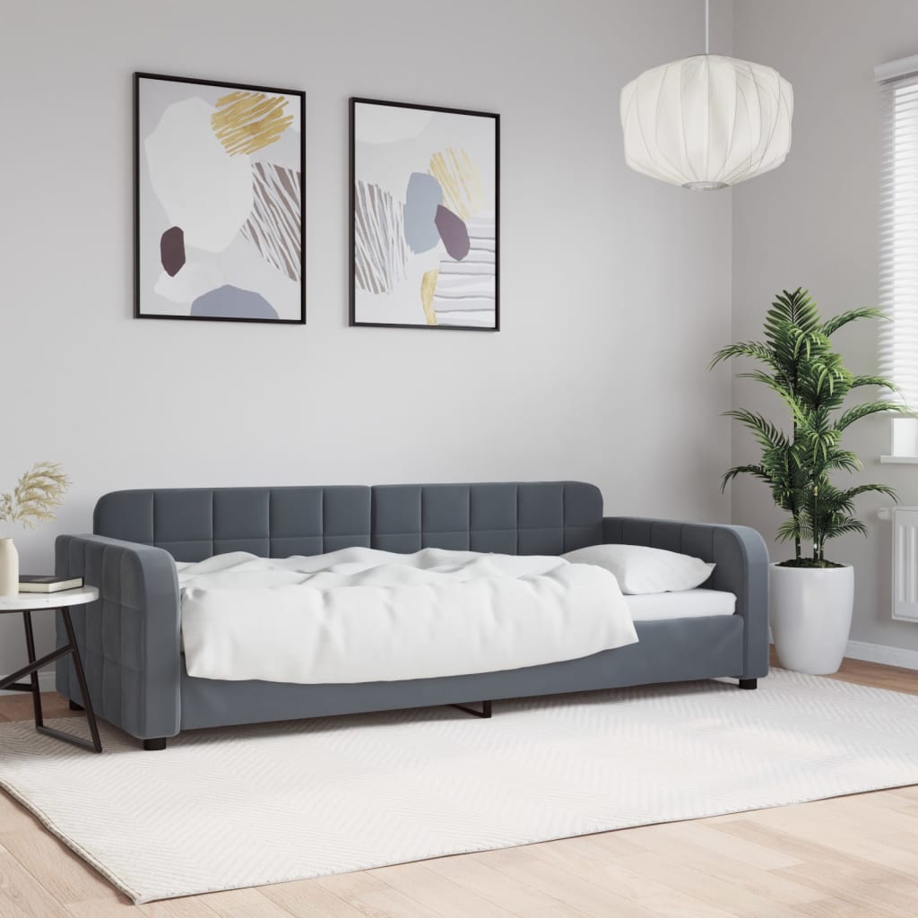 vidaXL Sofa z funkcją spania, ciemnoszara, 80x200 cm, aksamitna