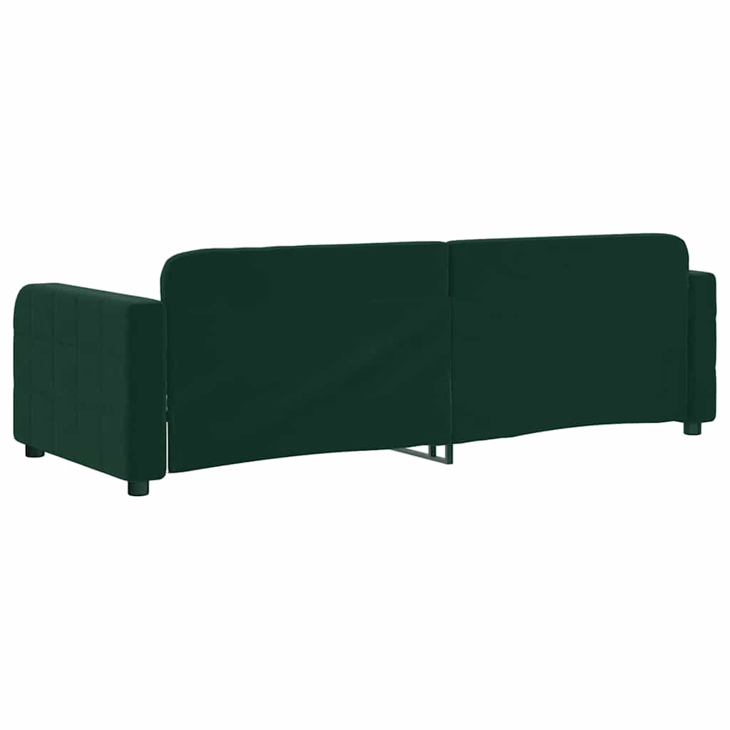 vidaXL Sofa z funkcją spania, ciemnozielona, 80x200 cm, aksamitna
