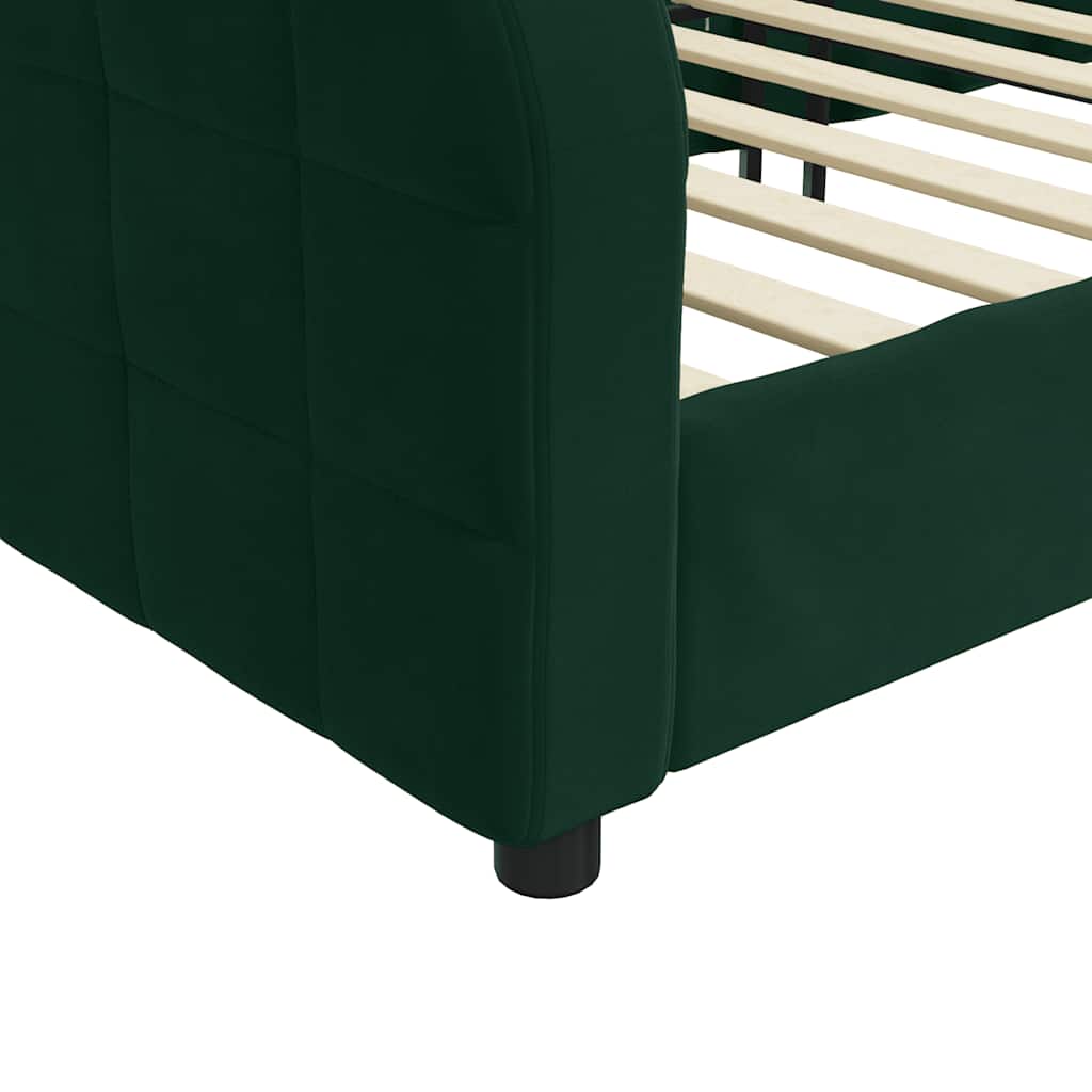 vidaXL Sofa z funkcją spania, ciemnozielona, 80x200 cm, aksamitna