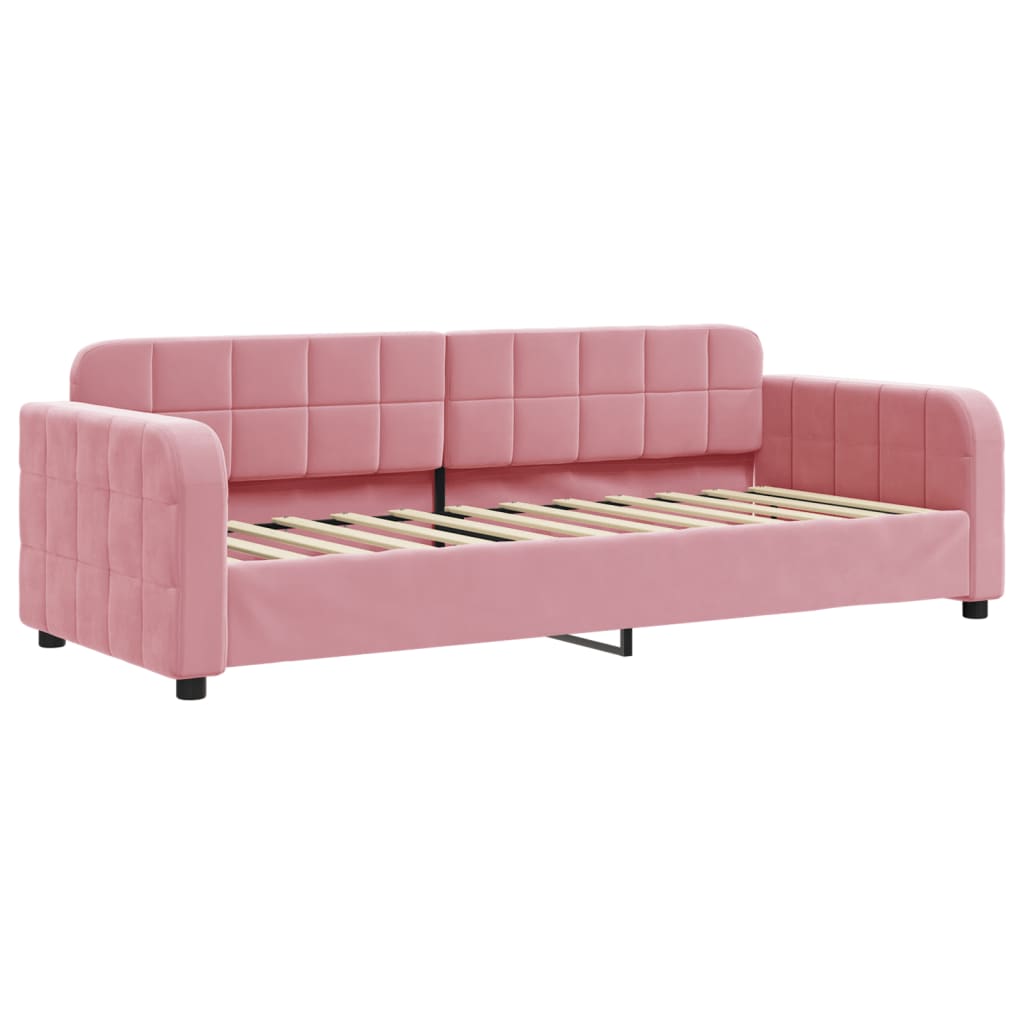 vidaXL Sofa z funkcją spania, różowa, 80x200 cm, obita aksamitem