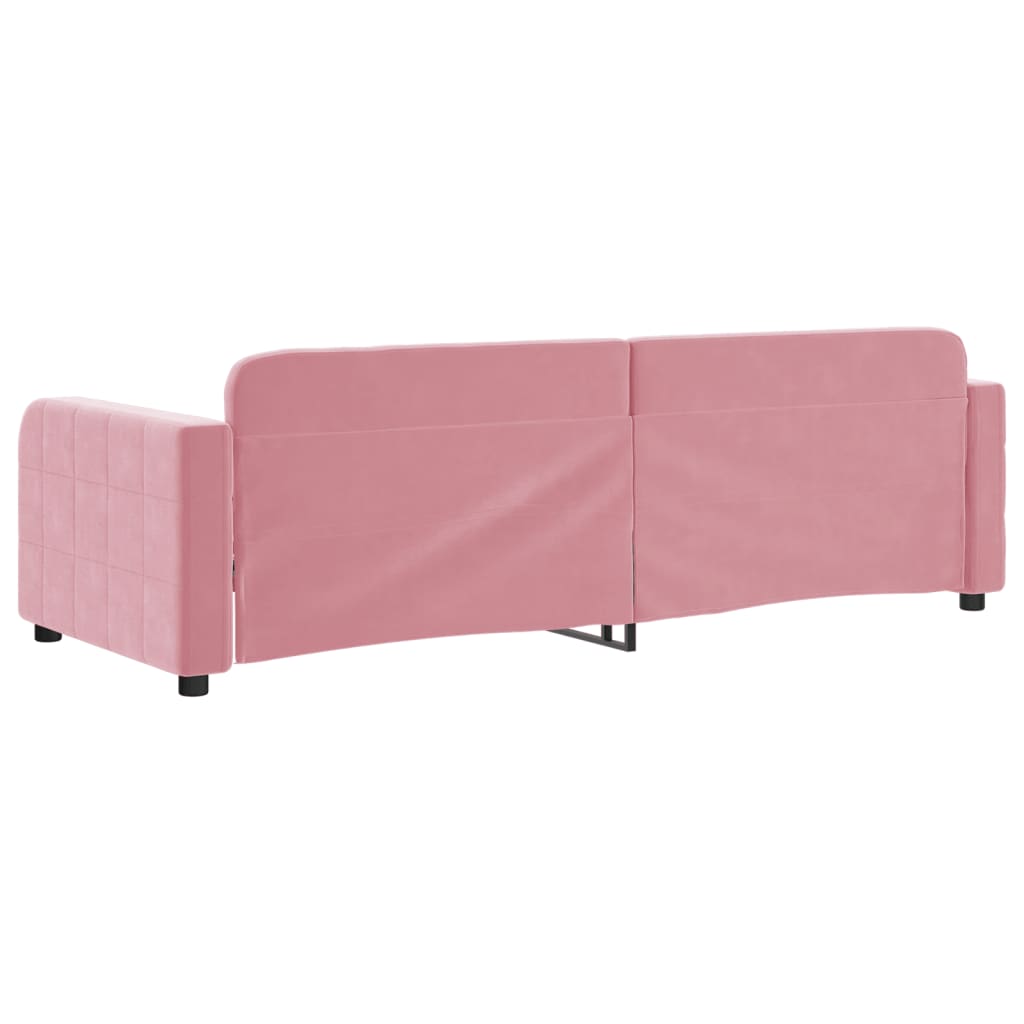 vidaXL Sofa z funkcją spania, różowa, 80x200 cm, obita aksamitem