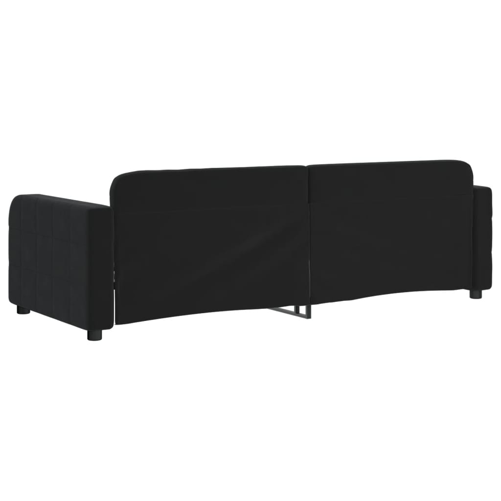 vidaXL Sofa z funkcją spania, czarna, 80x200 cm, obita aksamitem
