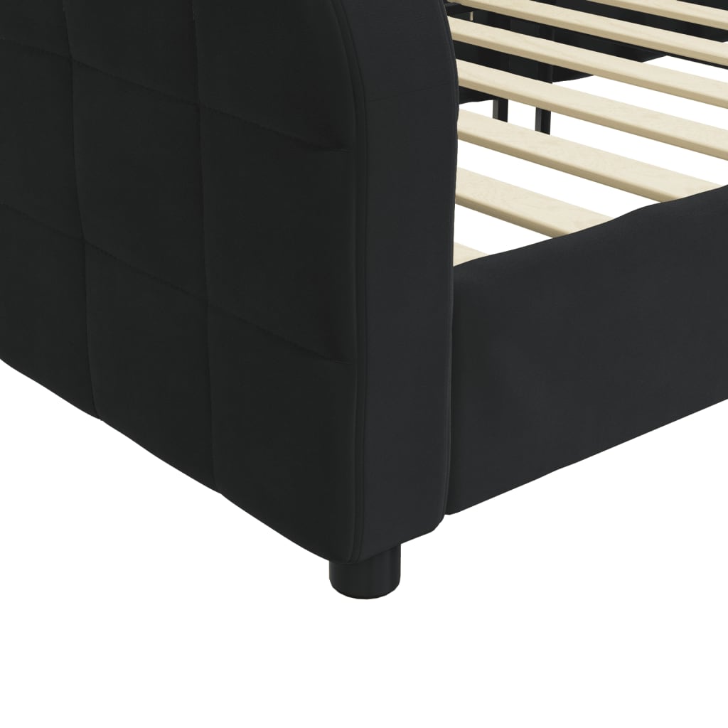 vidaXL Sofa z funkcją spania, czarna, 80x200 cm, obita aksamitem