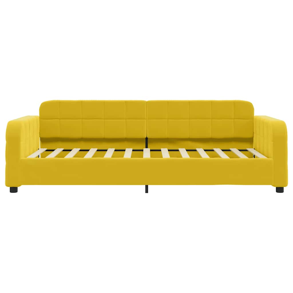 vidaXL Sofa z funkcją spania, żółta, 80x200 cm, obita aksamitem