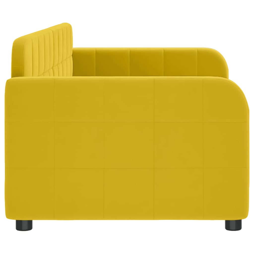 vidaXL Sofa z funkcją spania, żółta, 80x200 cm, obita aksamitem