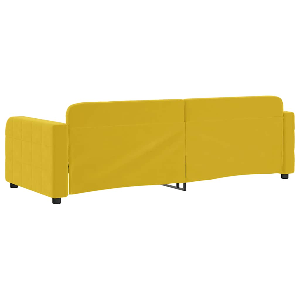 vidaXL Sofa z funkcją spania, żółta, 80x200 cm, obita aksamitem