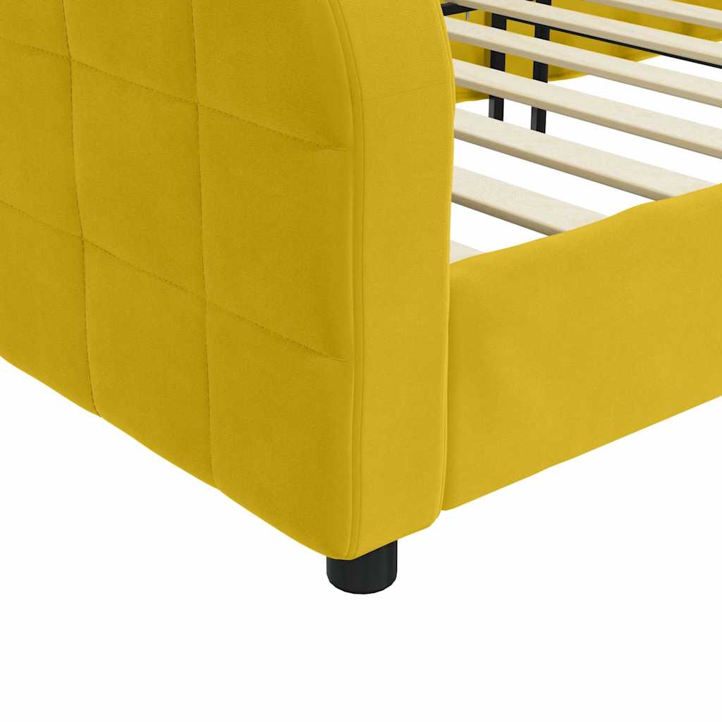 vidaXL Sofa z funkcją spania, żółta, 80x200 cm, obita aksamitem
