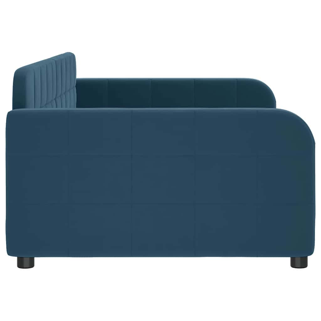 vidaXL Sofa z funkcją spania, niebieska, 90x200 cm, obita aksamitem