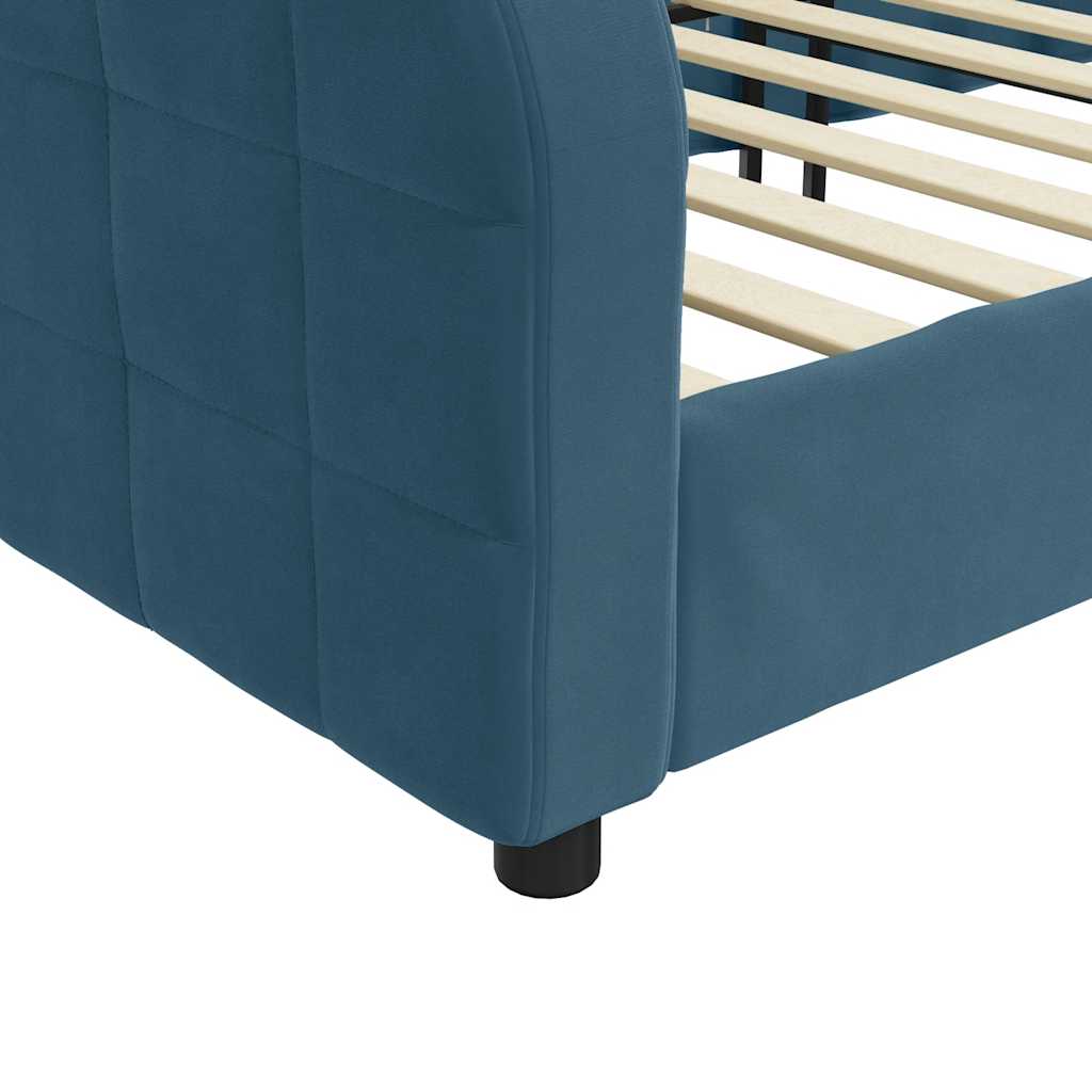 vidaXL Sofa z funkcją spania, niebieska, 90x200 cm, obita aksamitem