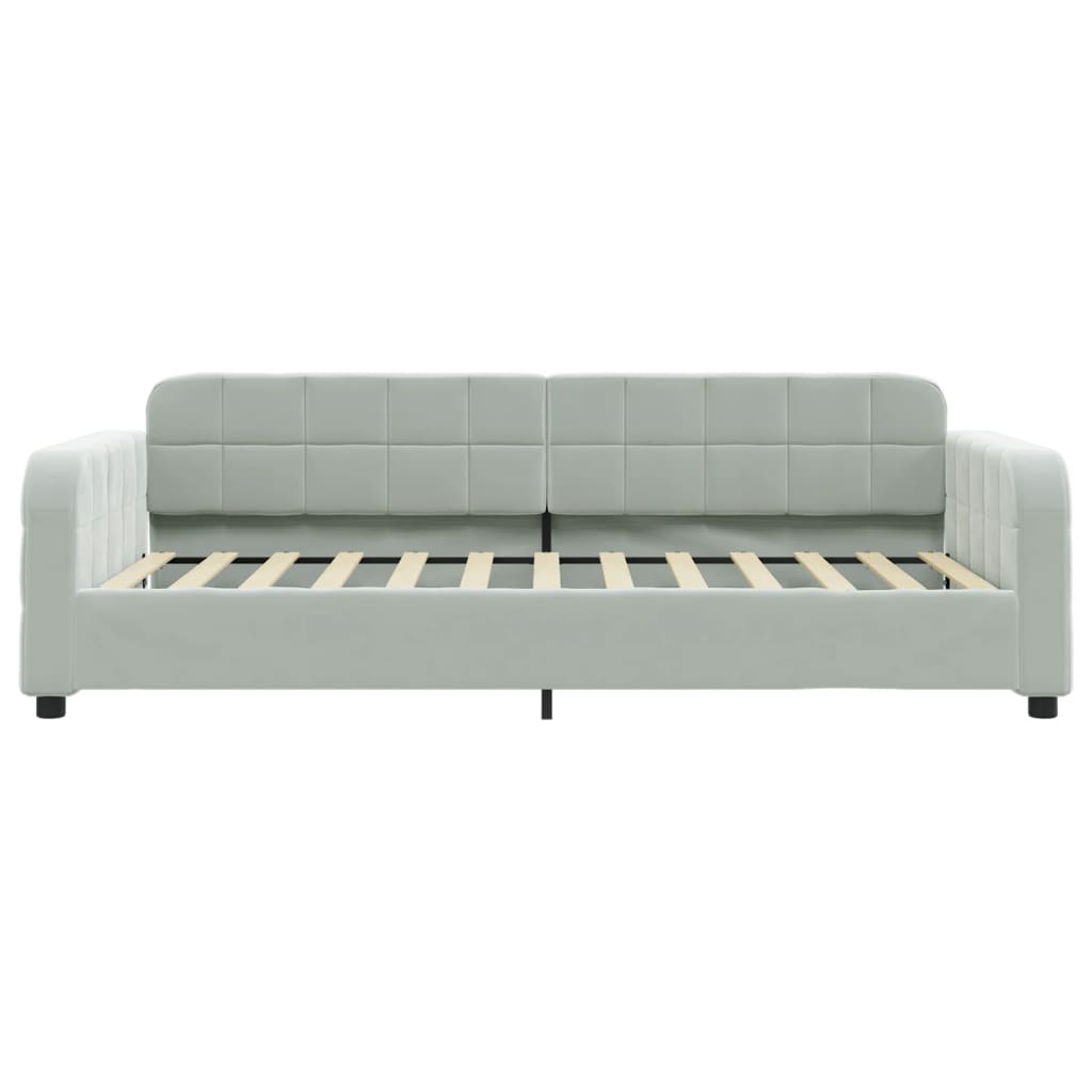 vidaXL Sofa z funkcją spania, jasnoszara, 90x200 cm, obita aksamitem