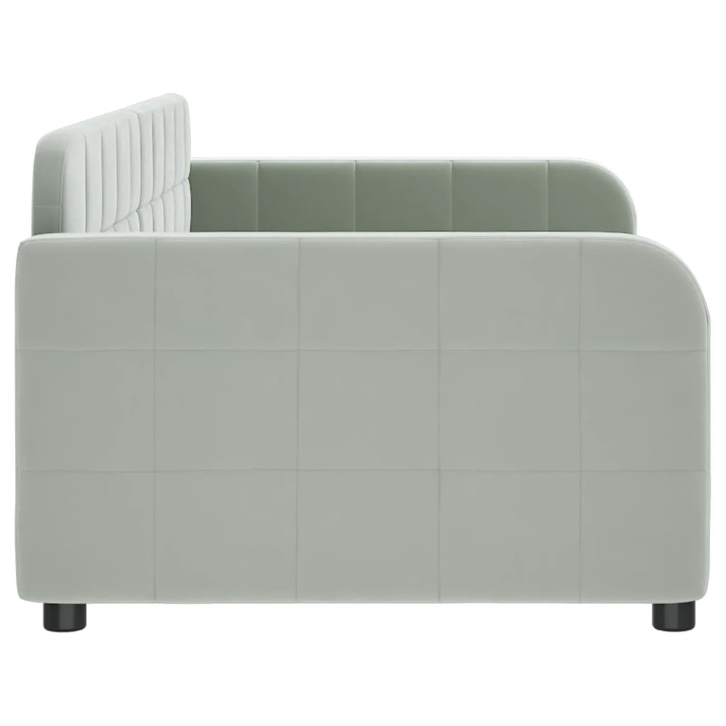 vidaXL Sofa z funkcją spania, jasnoszara, 90x200 cm, obita aksamitem